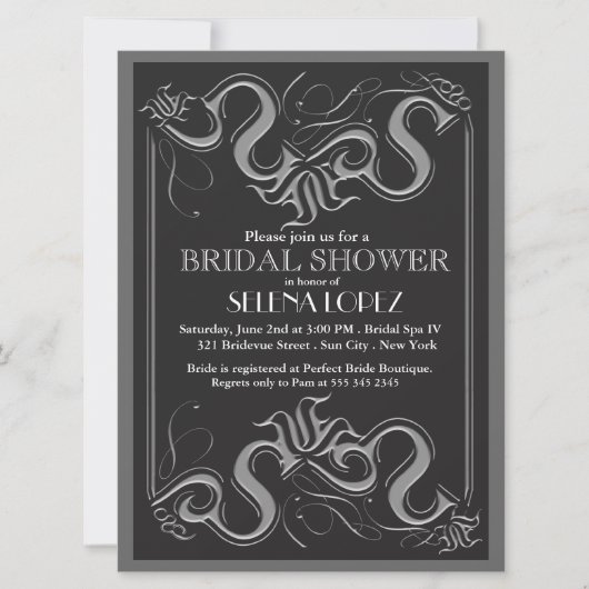 黒板ブライダルシャワー招待状 招待状 (正面)