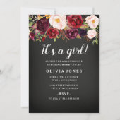 黒板ブルゴーニュフローラベビーシャワー招待状 招待状 (正面)