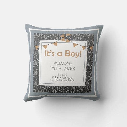 黒板ブルーグレーとタン生まれたばかりの形酒 クッション (裏面)