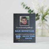 黒板ブルーバー（ユダヤ教の）バル・ミツバー写真保存日 案内ポストカード (スタンド正面)