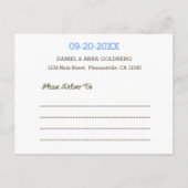 黒板ブルーバー(ユダヤ教の)バル・ミツバー写真保存日 案内ポストカード (裏面)