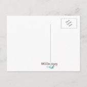 黒板ブルー新生児少年の写真発表 案内ポストカード (裏面)