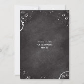 黒板ベビーはコーヒーの赤ちゃんシャワーを醸造している 招待状 (裏面)