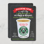 黒板ベビーはコーヒーの赤ちゃんシャワーを醸造している 招待状 (正面/裏面)