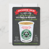 黒板ベビーはコーヒーの赤ちゃんシャワーを醸造している 招待状 (正面)