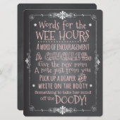 黒板ベビーシャワー活動カード招待状 招待状 (正面/裏面)