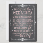 黒板ベビーシャワー活動カード招待状 招待状 (正面)