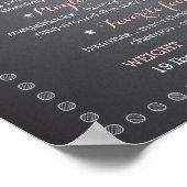 黒板ベビーファースト誕生日マイルストーンボード ポスター (角)