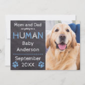 黒板ベビー犬の妊娠のお知らせ 案内状 (正面)