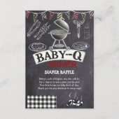 黒板ベビー-Qグリル赤ちゃんシャワー エンクロージャーカード (正面)