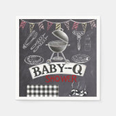 黒板ベビー-Qグリル赤ちゃんシャワー スタンダードカクテルナプキン (正面)