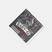 黒板ベビー-Qグリル赤ちゃんシャワー スタンダードカクテルナプキン (角)