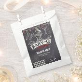 黒板ベビー-Qグリル赤ちゃんシャワー フェイバーバッグ (クリップ留めされた状態)