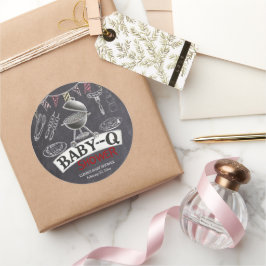 黒板ベビー-Qグリル赤ちゃんシャワー ラウンドシール