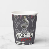 黒板ベビー-Qグリル赤ちゃんシャワー 紙コップ (裏面)