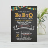 黒板ベビー-Qベビーシャワー男女兼用 招待状 (スタンド正面)