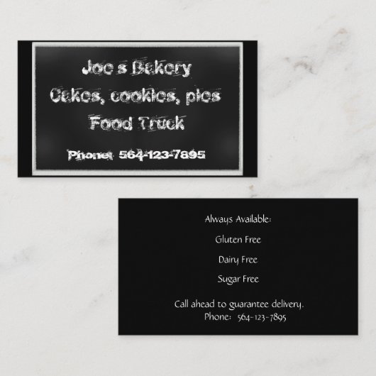 黒板ベーカリー 名刺 (正面/裏面)