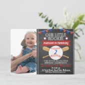 黒板ベースボールフォト誕生日招待状 招待状 (スタンド正面)