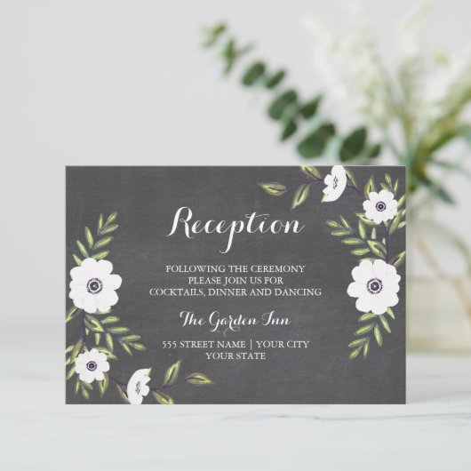 黒板ペイントのハナギンチャク - 受付カード エンクロージャーカード (スタンド正面)