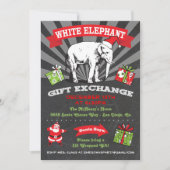 黒板ホワイトエレファントギフト交換招待状 招待状 (正面)