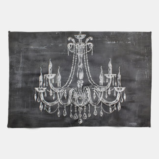 黒板ホワイトチョークシャンデリア キッチンタオル