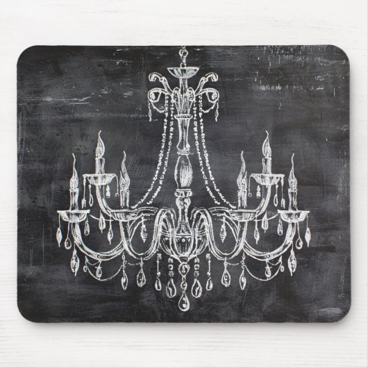 黒板ホワイトチョークシャンデリア マウスパッド (正面)
