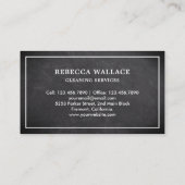 黒板ホワイト掃除機クリーニングサービス 名刺 (裏面)