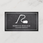 黒板ホワイト掃除機クリーニングサービス 名刺 (正面)