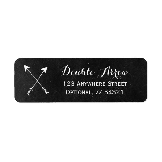 黒板ボホ素朴チョークの十字矢印 ラベル (正面)