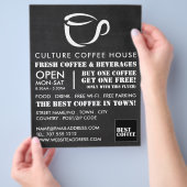 黒板マグアイコン,バリスタ,カフェ,コーヒーハウス チラシ (手)