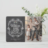 黒板ミスタントリースクリプトメリークリスマスフォト シーズンカード (スタンド正面)