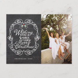黒板ミスタントリースクリプトメリークリスマスフォト シーズンポストカード