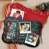 黒板ミスタントーヴィンテージ初めてのクリスマス写真 シーズンカード