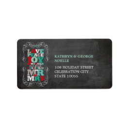 黒板ミスタントーヴィンテージ第1クリスマスアドレス ラベル