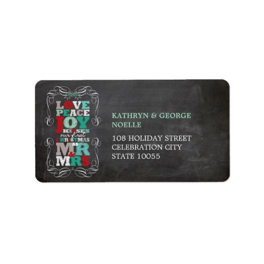 黒板ミスタントーヴィンテージ第1クリスマスアドレス ラベル (正面)