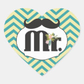 黒板ミスター・イエローとグリーン・ジグザグシェブロン ハートシール (正面)