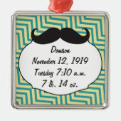 黒板ミスター・イエローとグリーン・ジグザグシェブロン メタルオーナメント (正面)