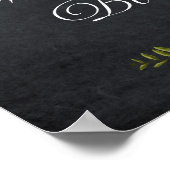 黒板ミモサバーサインピンクローズ ポスター (角)