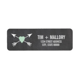 黒板ミントハート+矢印 |ウェディングラベル ラベル