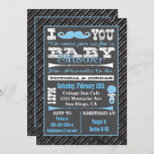 黒板ムスタヒボーイベビーシャワー招待状 招待状 (正面/裏面)