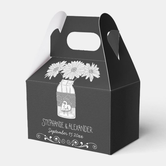 黒板メイスンジャーパーソナライズされたビーフボックス フェイバーボックス (正面サイド)