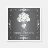黒板メイスンジャーパーソナライズされた結婚ズナプキン スタンダードカクテルナプキン (正面)