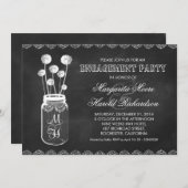 黒板メイスンジャー婚約パーティ招待状 招待状 (正面/裏面)