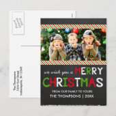 黒板メリークリスマスフォトグリーティングカード シーズンポストカード (正面/裏面)