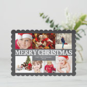 黒板メリークリスマスフォトコラージュ シーズンカード (スタンド正面)