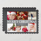 黒板メリークリスマスフォトコラージュ シーズンカード (正面/裏面)