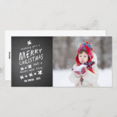 黒板メリークリスマス | 休日のフォトカード シーズンカード (正面/裏面)
