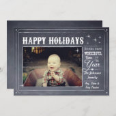 黒板モダンなホリデーカード シーズンカード (正面/裏面)