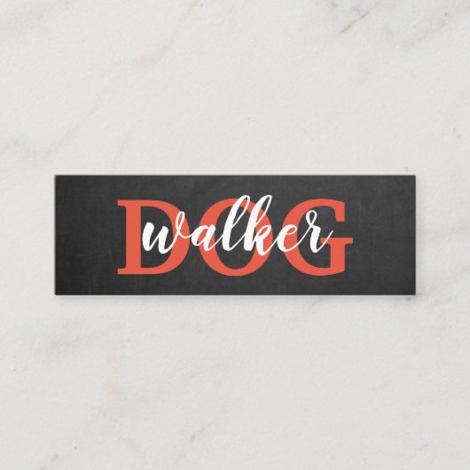 黒板モダンドッグウォーカーロイヤリティパンチカード スキニー名刺 (正面)