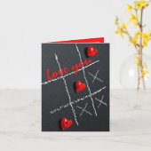 黒板モダンハート カード (黄色い花)